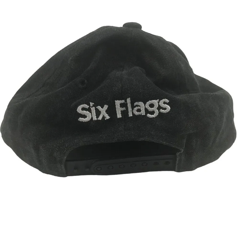 Vtg 1997 Looney Tunes Taz Tasmanian Devil Six Flags Hat Snapback Cap Gray Youth